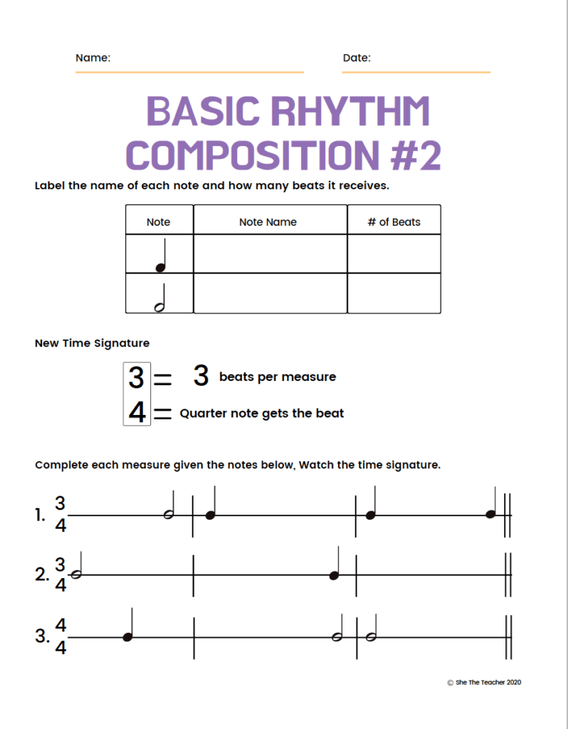 Music Theory Rhythm Worksheet