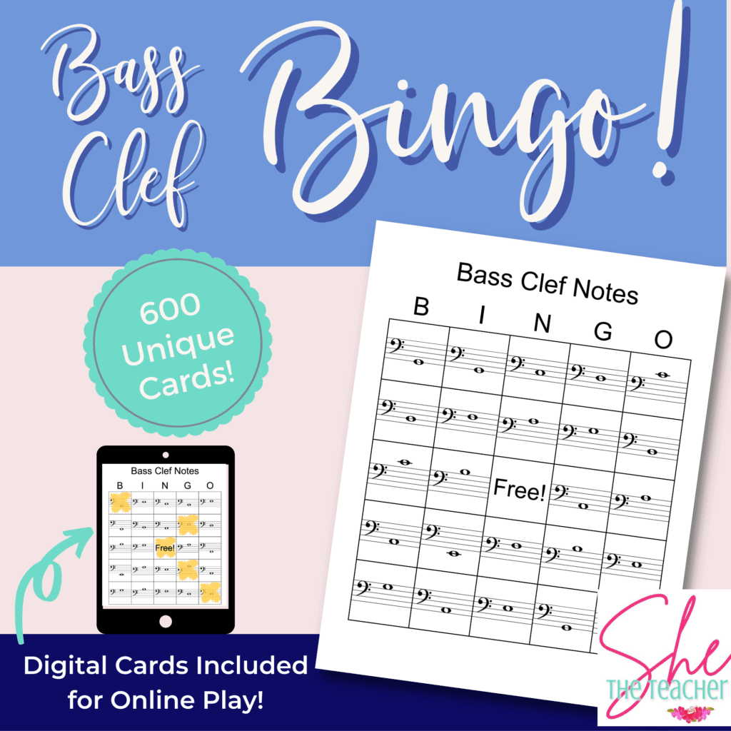 Bass Clef Music Bingo